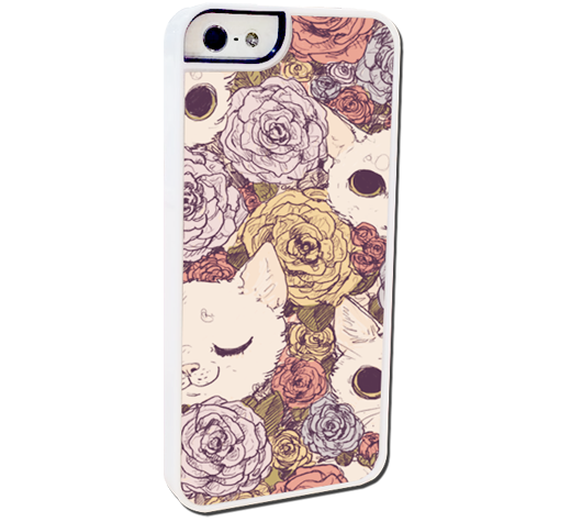 เคสไอโฟน 5 และ 5s Cats&flower Plastic iphone5-5s case
